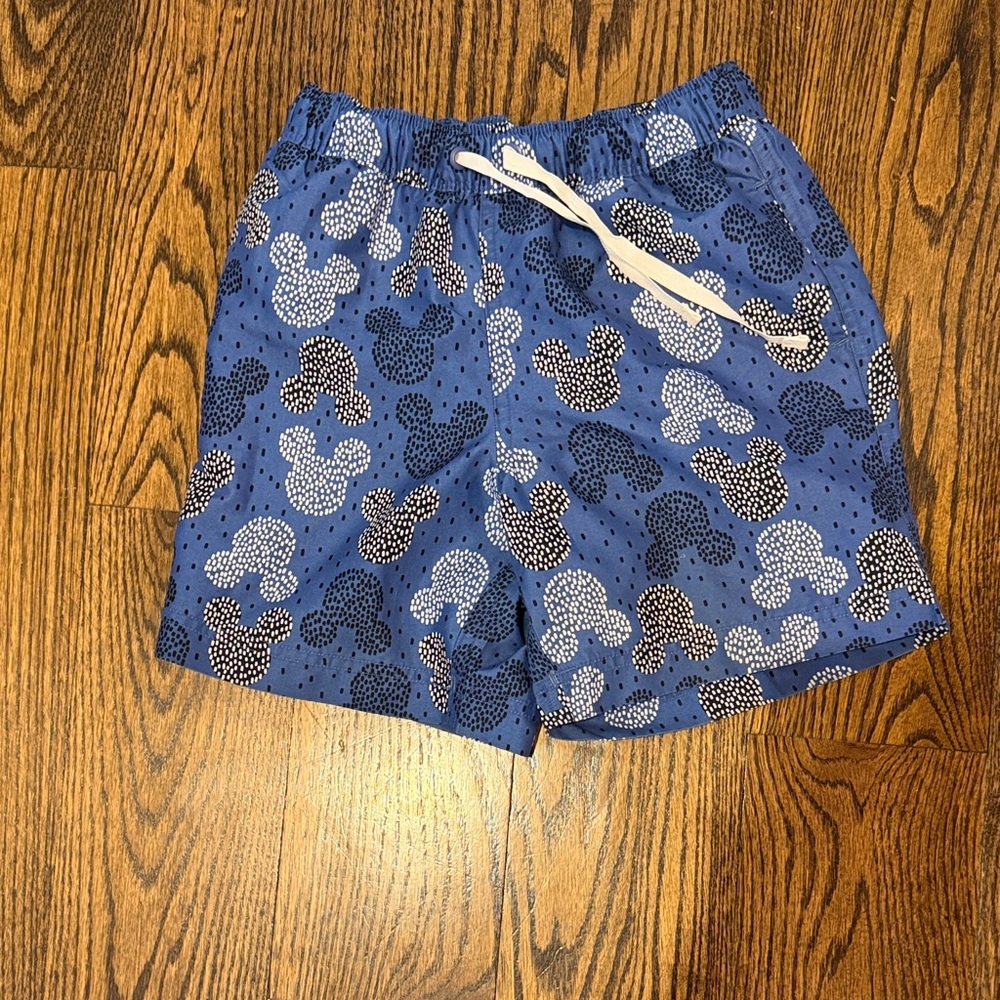 Hanna Andersson Disney Blue & White Printed Swim Shorts